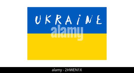 Drapeau de l'Ukraine. Bandes horizontales bleue et jaune. L'état européen de l'Ukraine. Conception d'un symbole, affiche, bannière. Vector illustration Illustration de Vecteur