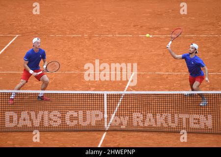 Coupe Davis (Buenos Aires): Jiri Lehecka et Thomas Machac (République tchèque) contre l'Argentine. Qualificatifs 2022 Banque D'Images