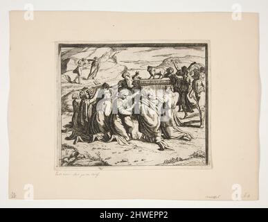 Les Israélites adorant le veau d'or, des tableaux de Loggia. Echetcher: Orazio Borgianni, Italien, ca. 1578–1616After : Raphaël, italien, 1483–1520 Banque D'Images