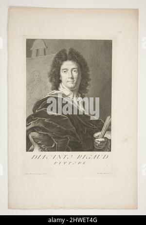 Portrait de Hyacinthe Rigaud. Artiste: Pietro Antonio Pazzi, Italien, 1706–après 1768 artiste: Giovanni Domenico Campiglia, Italien, 1692–1775 Banque D'Images