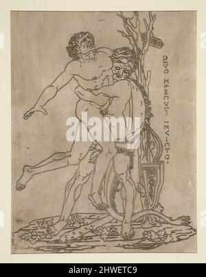 Hercules et Antaeus. Artiste: Inconnu après: Giovanni Antonio da Brescia, Italien, 1470–1520 Banque D'Images