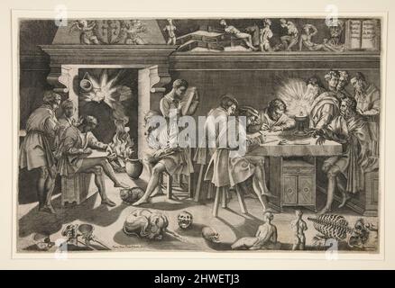 L'Académie de Baccio Bandinelli. Graveur: ENEA Vico, italien, 1523–1567After: Baccio Bandinelli, italien, 1488–1560 Banque D'Images
