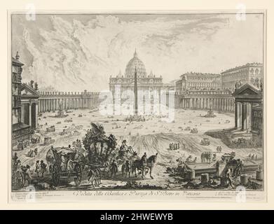 Veduta della Basilica, e Piazza di S. Pietro in Vaticano (vue sur la basilique Saint-Pierre et la place du Vatican), de Vedute di Roma. Ecetcher: Giovanni Battista Piranesi, Italien, 1720–1778 Banque D'Images