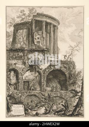 Altra Veduta del tempio della Sibilla à Tivoli (autre vue du temple du Sibyl à Tivoli), de Vedute di Roma. Artiste: Giovanni Battista Piranesi, Italien, 1720–1778 Banque D'Images