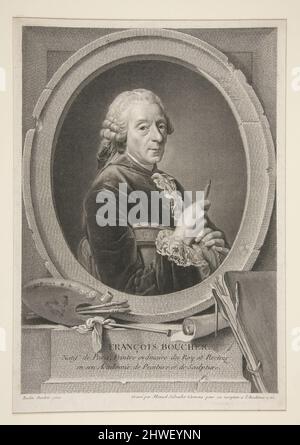 Portrait de François Boucher. Artiste : Manuel Salvador Carmona, espagnol, 1734–1820 Banque D'Images