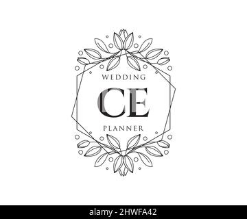 Ce initiales lettre mariage monogramme collection de logos, dessin à la main moderne minimaliste et modèles floraux pour cartes d'invitation, Save the Date, élégant Illustration de Vecteur