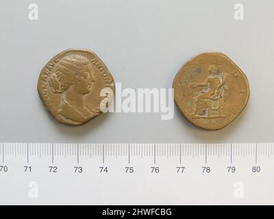 Sestertius de Lucius Verus, co-empereur de Rome de Rome. Souverain: Lucius Verus, empereur de Rome, A.D. 130–169, règle 161–69 monnaie: Rome artiste: Inconnu Honorand: Lucilla, impératrice, consort de Lucius Verus, 148/150–182 Banque D'Images