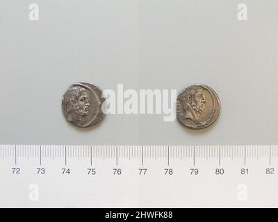 Denarius de Rome. Menthe: Rome artiste: Inconnu magistrat: M. Iunius Brutus Banque D'Images