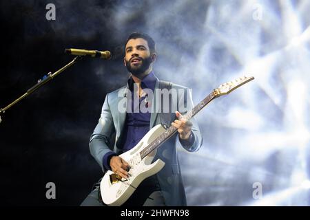 Porto, Portugal. 05th mars 2022. Le chanteur brésilien Gustavo Lima, plus connu pour son style musical de Sertanejo, se produit au SuperBock Arena, à Porto. Crédit : SOPA Images Limited/Alamy Live News Banque D'Images