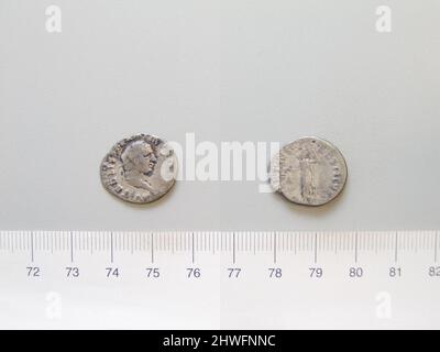 Denarius d'Aulus Vitellius, empereur de Rome. Chef: Aulus Vitellius, empereur de Rome, A.D. 15–69, a gouverné A.D. 68–69 monnaie: Rome artiste: Inconnu Banque D'Images