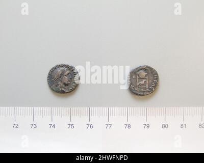 Denarius d'Aulus Vitellius, empereur de Rome. Chef: Aulus Vitellius, empereur de Rome, A.D. 15–69, a gouverné A.D. 68–69 monnaie: Rome artiste: Inconnu Banque D'Images