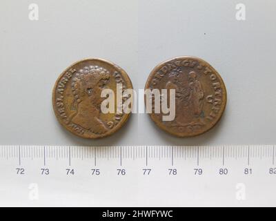 Sestertius de Lucius Verus, co-empereur de Rome. Dirigeant: Lucius Verus, empereur de Rome, A.D. 130–169, a régné 161–69 artiste: Inconnu Banque D'Images