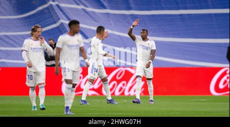 5th mars 2022 ; Santiago Bernabeu, Madrid, Espagne ; la Liga football, Real Madrid contre Real Sociedad : Banque D'Images