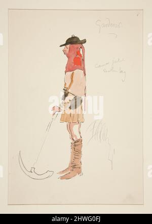 Jardinier, croquis de costume pour la production planifiée du roi Richard II de Henry Irving Artiste: Edwin Austin Abbey, cuisine américaine, 1852–1911, M.A. (HON.) 1897 Banque D'Images