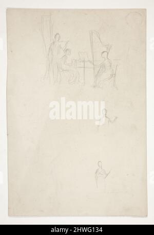 Etude pour une ancienne chanson(?) Ou les deux Sœurs(?) (aquarelles). Artiste: Edwin Austin Abbey, cuisine américaine, 1852–1911, M.A. (HON.) 1897 Banque D'Images