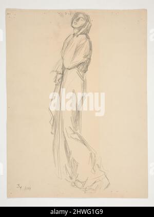 Figure étude pour “les heures” - (3 h) : croquis pour la murale du bâtiment du capitole de Harrisburg, Pennsylvanie, 1902-1911 (complété par John Singer Sargent). Artiste: Edwin Austin Abbey, cuisine américaine, 1852–1911, M.A. (HON.) 1897 Banque D'Images