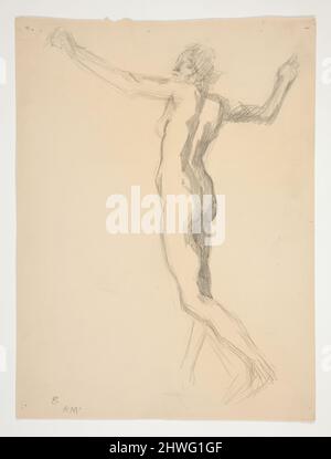 Étudiez pour le chiffre de 8 heures pour la fresque « les heures » pour le bâtiment du capitole de l'État à Harrisburg, Pennsylvanie. Artiste: Edwin Austin Abbey, cuisine américaine, 1852–1911, M.A. (HON.) 1897 Banque D'Images