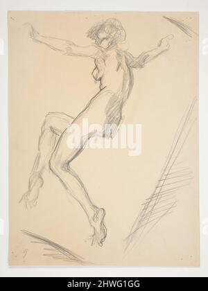 Étudiez pour le chiffre de 9 heures pour la fresque « les heures » pour le bâtiment du capitole de l'État à Harrisburg, Pennsylvanie. Artiste: Edwin Austin Abbey, cuisine américaine, 1852–1911, M.A. (HON.) 1897 Banque D'Images