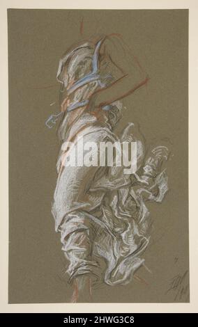 Étudiez pour le chiffre de 7 heures du matin dans le plafond « The Hours » au bâtiment du capitole de l'État à Harrisburg, Pennsylvanie. Artiste: Edwin Austin Abbey, cuisine américaine, 1852–1911, M.A. (HON.) 1897 Banque D'Images