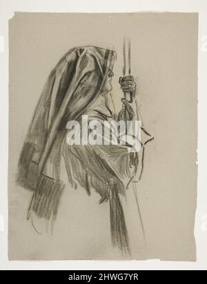 Étude de la figure pour la Knighting de Sir Galahad, de la quête du Saint Graal (une série de 15 tableaux pour la Boston public Library, achevée en 1901). Artiste: Edwin Austin Abbey, cuisine américaine, 1852–1911, M.A. (HON.) 1897 Banque D'Images