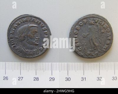 1 Nummus de Maximian de Lugdunum. Dirigeant : Maximian, empereur de Rome, ca. 250 environ 310, 286–305 monnaie: Lugdunum artiste: Inconnu Banque D'Images