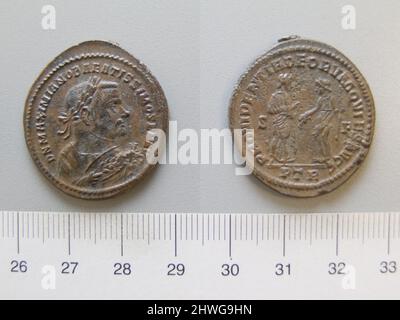 1 Nummus de Maximian de Trèves. Dirigeant : Maximian, empereur de Rome, ca. 250 environ 310, réglée 286–305 monnaie: Trèves Banque D'Images