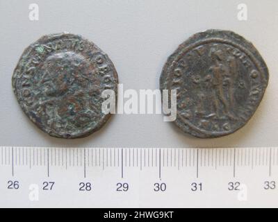 1 Nummus de Maximian de Lugdunum. Dirigeant : Maximian, empereur de Rome, ca. 250 environ 310, réglée 286–305 monnaie: Lugdunum artiste: Inconnu Honorand: Constantius I, empereur de Rome, ca. 250–306, réglée 293–306 Banque D'Images