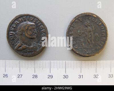 1 Nummus de Maximian de Lugdunum. Dirigeant : Maximian, empereur de Rome, ca. 250 environ 310, réglée 286–305 monnaie: Lugdunum artiste: Inconnu Honorand: Constantius I, empereur de Rome, ca. 250–306, réglée 293–306 Banque D'Images