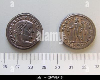 1 Nummus de Maximian de Heraclea. Dirigeant : Maximian, empereur de Rome, ca. 250 environ 310, statué 286–305 monnaie: Heraclea artiste: Inconnu Banque D'Images