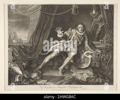 M. Garrick dans le caractère de Richard III Artiste: Thomas Cook, Britannique, 1744–1818After: William Hogarth, Britannique, 1697–1764 Banque D'Images