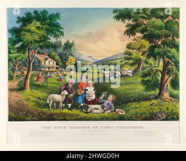 Les quatre saisons de la vie : l'enfance. Artiste: Currier & Ives, américain, actif 1834–1907After: Frances Flora Bond Palmer, américain, 1812–1876After: John Cameron, américain, 1830–1876 Banque D'Images