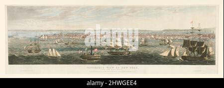 Vue panoramique de New York depuis l'East River. Artiste: Robert Havell, Jr., américain, né en Angleterre, 1793–1878 Banque D'Images