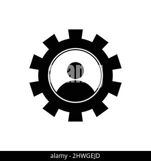 VECTEUR de modèle de logo GEAR. Icône de technologie d'engrenage vectoriel abstraite. Illustration de Vecteur