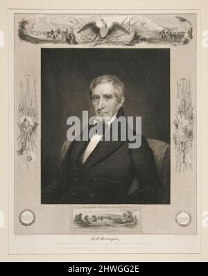 W. H. Harrison (William Henry Harrison). Graveur: Oliver Pelton, américain, 1798–1882Engraver: Denison Kimberly, américain, 1814–1863After: Albert Gallatin Hait, américain, 1809–1856Publisher: Charles A. Wakefield Banque D'Images