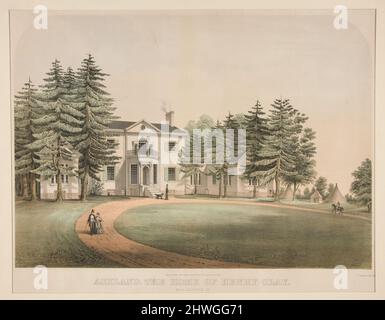 Ashland, la maison de Henry Clay. Graveur: Thomas S. Sinclair, américain, né en Écosse, ca. 1805–1881 Banque D'Images