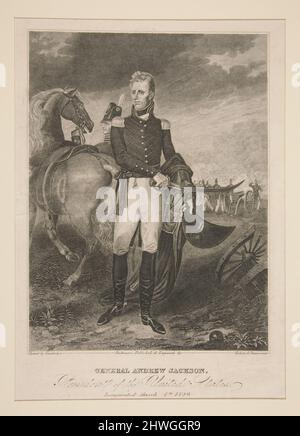 Général Andrew Jackson. Artiste: Medairy & Bannerman, américain, actve 1827–31After: John Vanderlyn, américain, 1775–1852 Banque D'Images