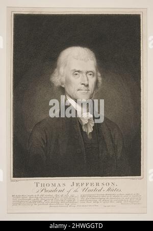 Thomas Jefferson. Graveur: Cornelius Tiebout, américain, ca. 1773–1830After : Rembrandt Peale, cuisine américaine, 1778–1860 Banque D'Images