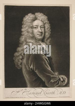 Sir Samuel Garth, M.D.. Graveur: Inconnu après: Sir Godfrey Kneller, British, 1646–1723Publisher: J. Smith, Covent Garden Banque D'Images