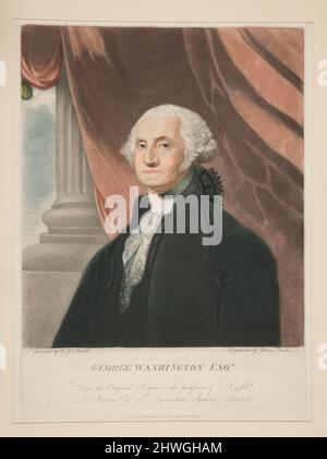 George Washington Esq., gravé par James Fisher. Graveur: James Fisher, actif 1801After: Gilbert Stuart, américain, 1755–1828 sujet: George Washington, américain, 1732–1799, LL.D. 1781 Banque D'Images