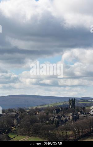 Vue sur Heptonstall, Yorkshire Banque D'Images