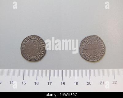 Threepence d'Elizabeth I, reine d'Angleterre de Londres. Chef: Elizabeth I, reine d'Angleterre, britannique, 1533–1603, règle 1558–1603 monnaie: London artiste: Inconnu Banque D'Images