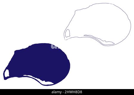 Klein Bonaire Island (Royaume des pays-Bas, Leeward Islands, Petites Antilles, Cenrtal America, Caraïbes Islands) illustration vectorielle de la carte, sCRIB Illustration de Vecteur