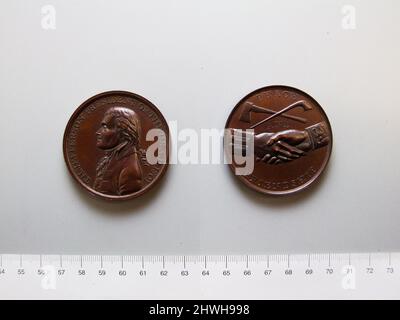 Médaille indienne de la paix de Thomas Jefferson. Objet : Thomas Jefferson, cuisine américaine, 1743–1826, LL.D. 1786 Banque D'Images