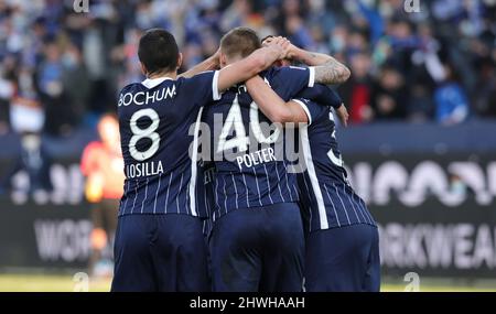 Bochum, Allemagne. 05th mars 2022. Firo : 05.03.2022, Fuvuball, 1.Bundesliga, saison 2021/2022, VfL Bochum - SpVgg Greuther Fvºrth 2:1 jubilation Bochum avec LOSILLA, POLTER, LvñWEN/dpa/Alay Live News Banque D'Images