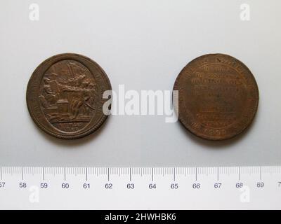 5 Sols Token de la Révolution française. Menthe: Paris artiste: Inconnu Banque D'Images