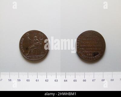 2 Sols Token de la Révolution française. Menthe: Paris artiste: Inconnu Banque D'Images