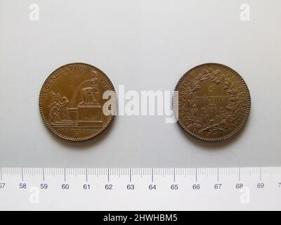5 Sols Token de la Révolution française. Menthe: Paris artiste: Inconnu Banque D'Images