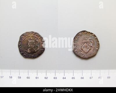 4 Reales de Philippe II, roi d'Espagne de Valence. Souverain: Philippe II, roi d'Espagne, espagnol, 1527–1598, règle 1556–98 monnaie: Valence, Espagne artiste: Inconnu Banque D'Images