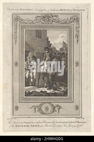 Le général américain Lee a été fait prisonnier par le lieutenant-colonel Harcourt de l'armée anglaise, dans le comté de Morris, dans le New Jersey, en 1776. Artiste: Hawkins, BritishAfter: Hugh Douglas Hamilton, British, 1739–1808 Banque D'Images