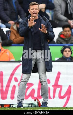 LEICESTER, ROYAUME-UNI. 5th MARS Jesse Marsch, directrice de Leeds United lors du match de Premier League entre Leicester City et Leeds United au King Power Stadium, Leicester, le samedi 5th mars 2022. (Crédit : Jon Hobley | MI News) Banque D'Images